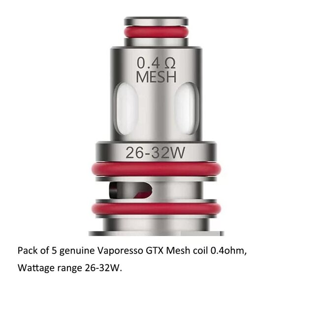 VAPORESSO VAPORESSO GTX 0.4 OHM REPLACEMENT MESH COIL TRIPLE SILICON 26-32W(5 PCS)