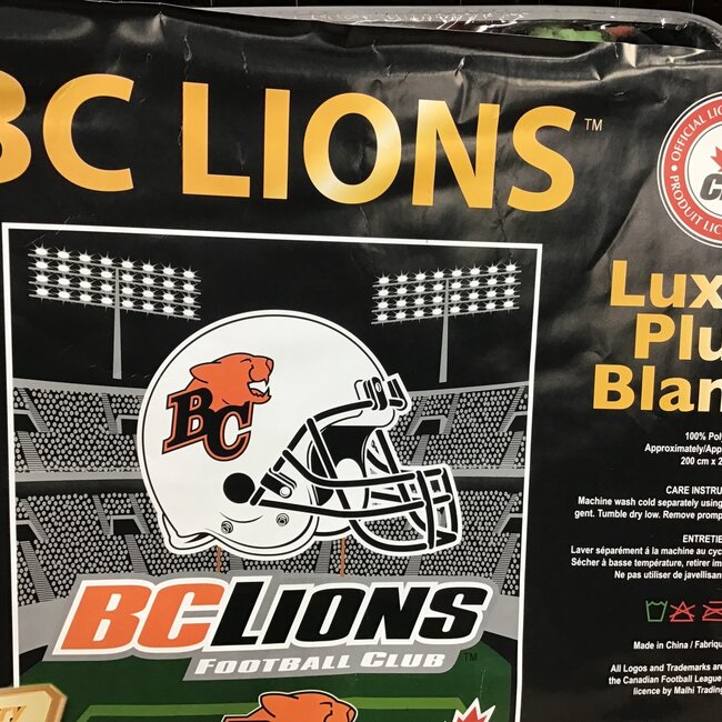BC LIONS  LUXURY BLANKET QUEEN
