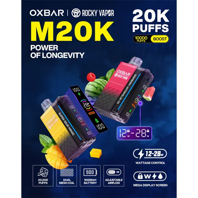 OXBAR OXBAR ROCKY VAPOR M20K PUFFS DISPOSABLE