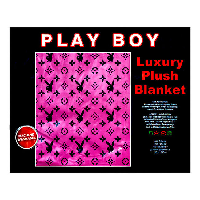 PLAY BOY WITH  LUXURY  PRINT  BLANKET QUEEN