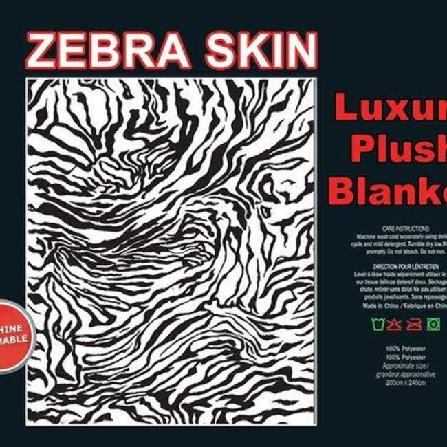 SOFARI COLLECTION ZEBRA PRINT LUXARY BLANKET QUEEN