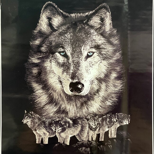 SOFARI COLLECTION BROWN WOLF LUXARY QUEEN BLANKET