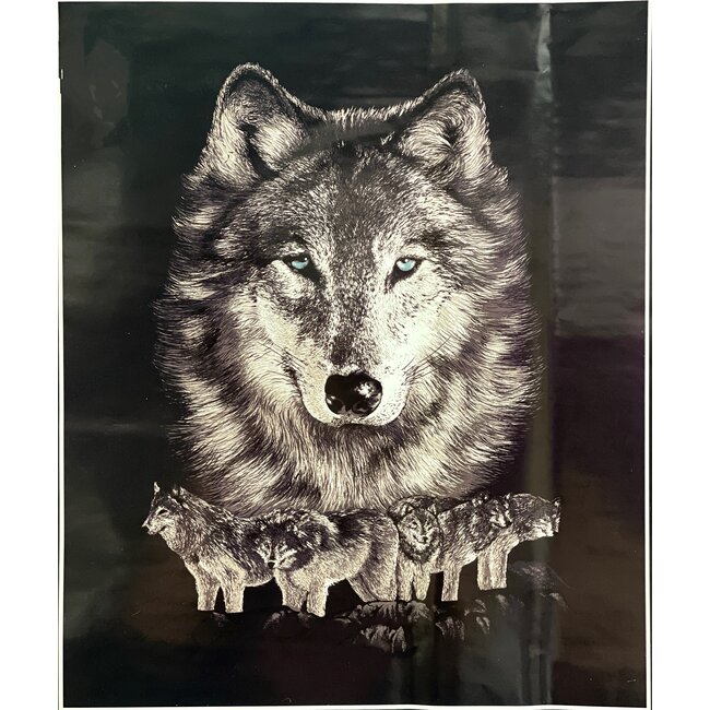 SOFARI COLLECTION BROWN WOLF LUXARY QUEEN BLANKET