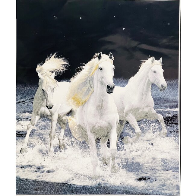 WHITE HORSE LUXURY BLANKET QUEEN