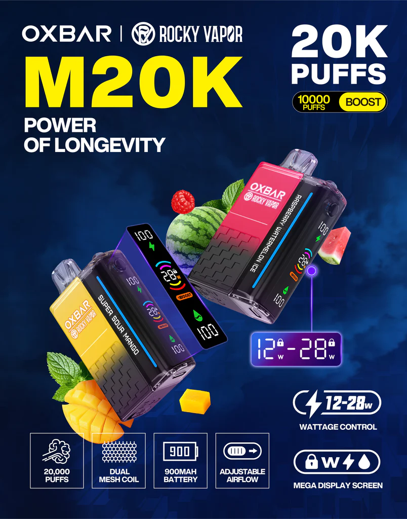 OXBAR Rocky M20K Disposable: The Best 20,000 Puff Vape for Long-Lasting Enjoyment