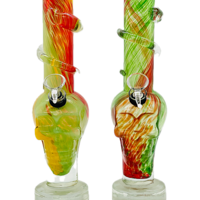 SOFT GLASS 8'' SKULL BASE WATER BONG (MA-1221)