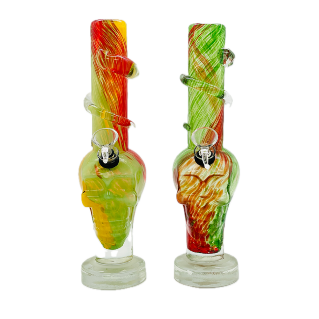 SOFT GLASS 8'' SKULL BASE WATER BONG (MA-1221)