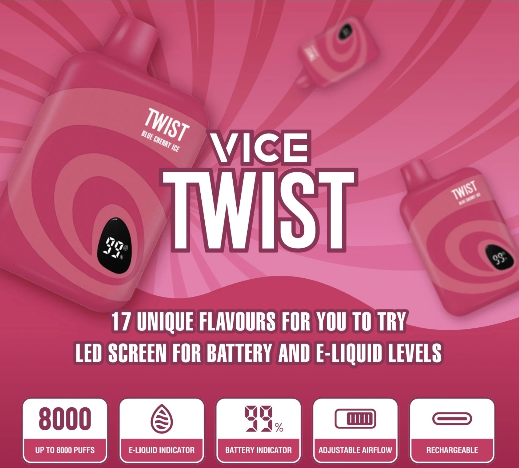 The Future of Vaping: Discover the Power of the VICE TWIST 8000 Vape Pen!