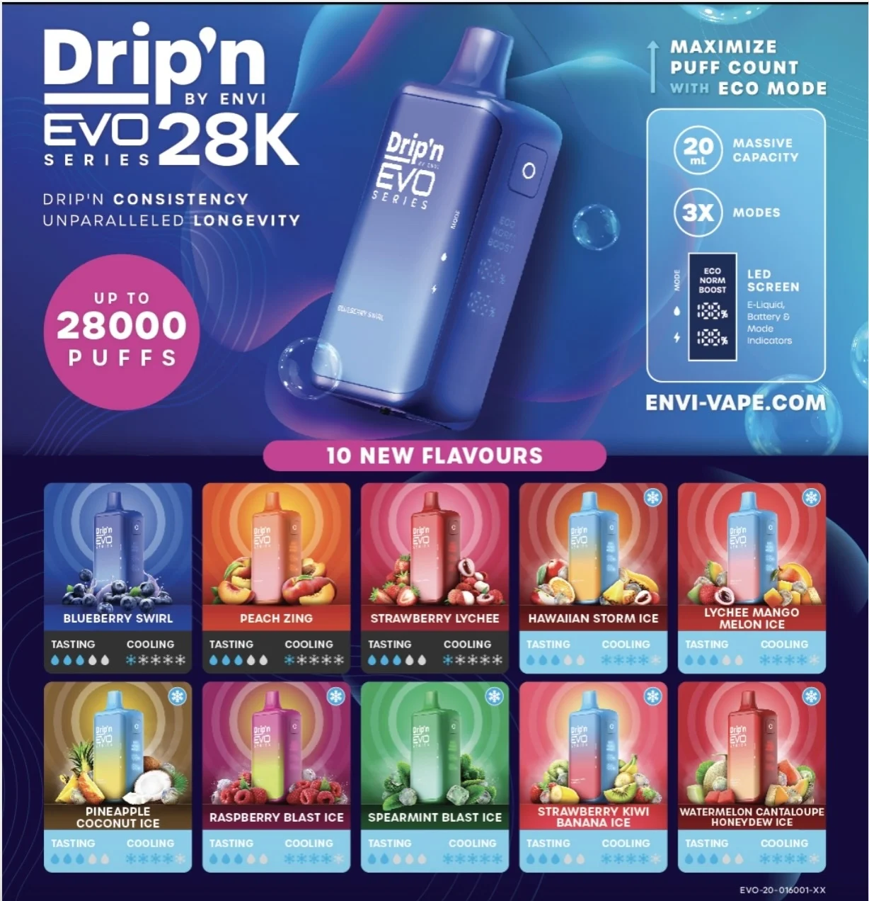 Unleash Epic Flavor with Drip'n EVO Series 28K Disposable Vape: 28,000 Puffs of Pure Satisfaction!