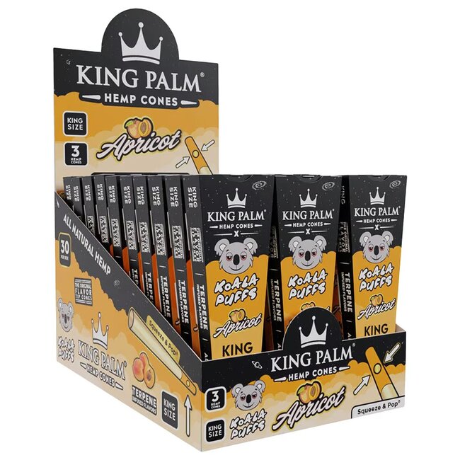 KING PALM KING PALM X KOALA PUFFS HEMP CONE KING SIZE 3PC APRICOT- RP740
