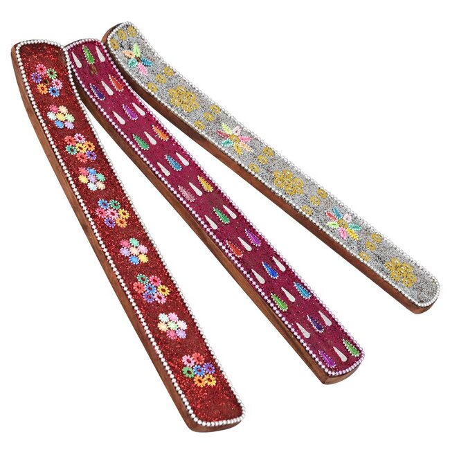 10'' DECORATED GLITTER INCENSE BURNER-IB08