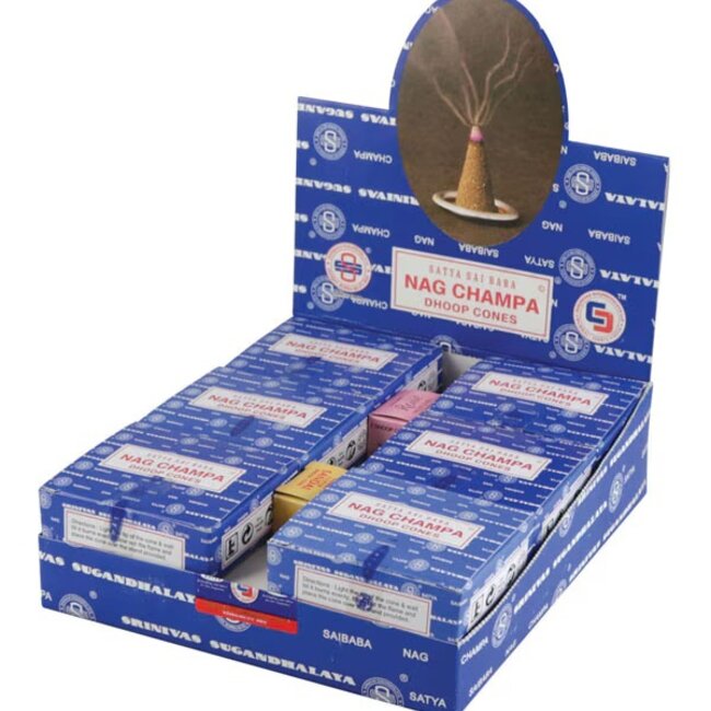 SATYA SATYA NAG CHAMPA INCENSE CONE - IN589