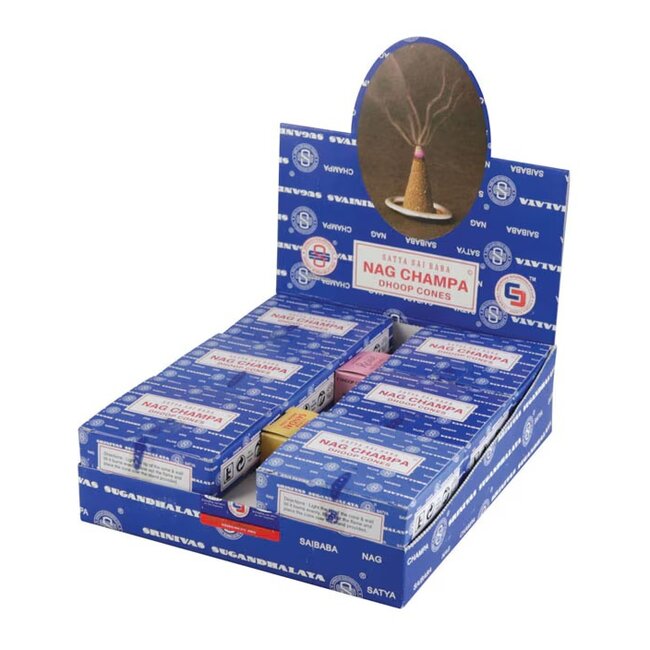 SATYA SATYA NAG CHAMPA INCENSE CONE - IN589