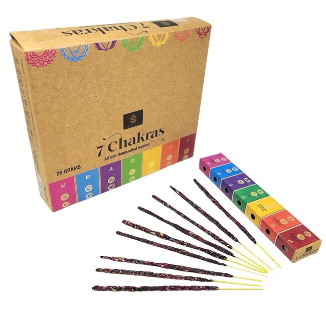 SONAVI SONAVI 7 CHAKRAS ARTISAN INCENSE STICKS 25G-IN880