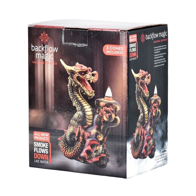6'' COPPER DRAGON BACKFLOW CONE INCENSE BURNER- IB532