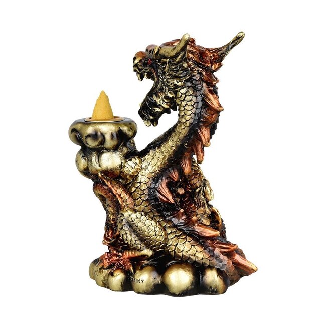 6'' COPPER DRAGON BACKFLOW CONE INCENSE BURNER- IB532