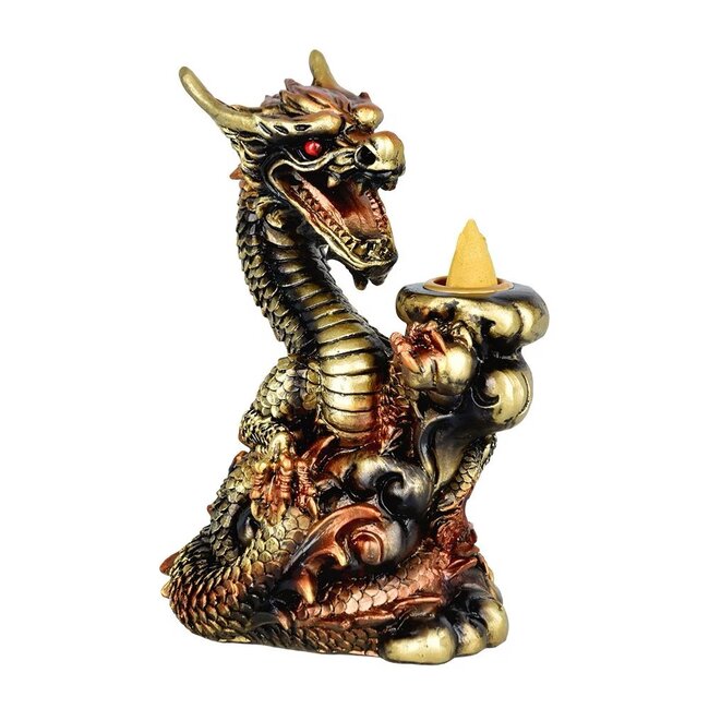 6'' COPPER DRAGON BACKFLOW CONE INCENSE BURNER- IB532