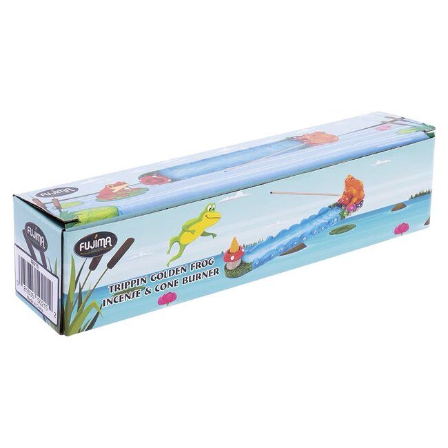 FUJIMA FUJIMA 11'' TRIPPIN GOLDEN FROG INCENSE BURNER-IB535