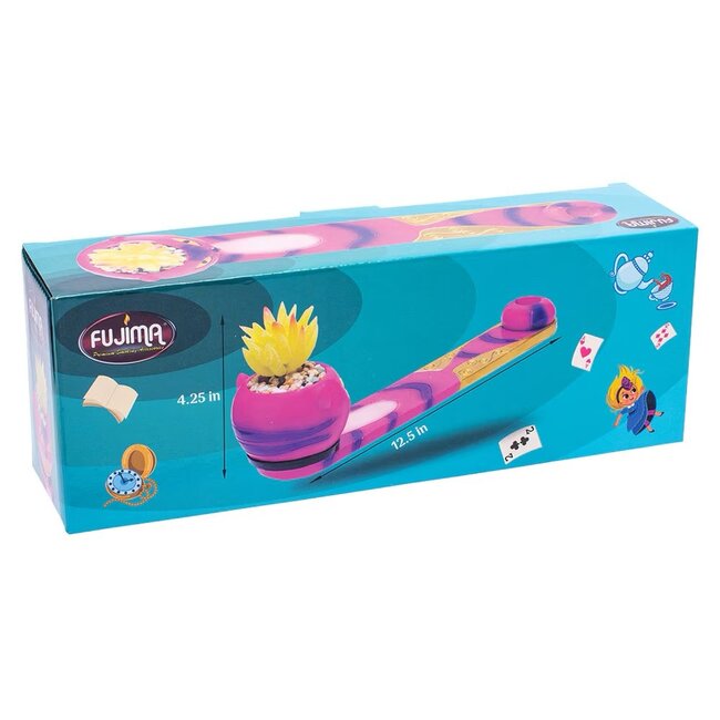 FUJIMA FUJIMA 12.5'' TRIPPY CAT INCENSE BURNER WITH FAUX PLANT-IB495