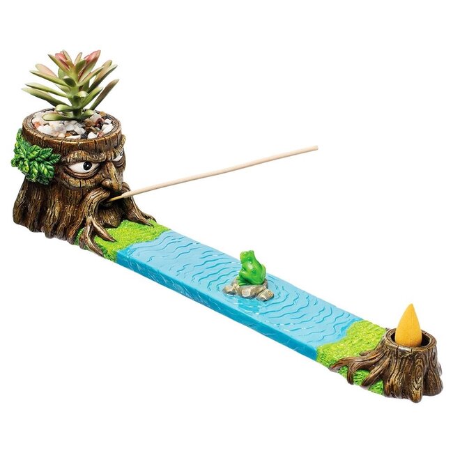 FUJIMA FUJIMA TREE MAN INCENSE BURNER WITH FAUX PLANT 12.5''- IB497