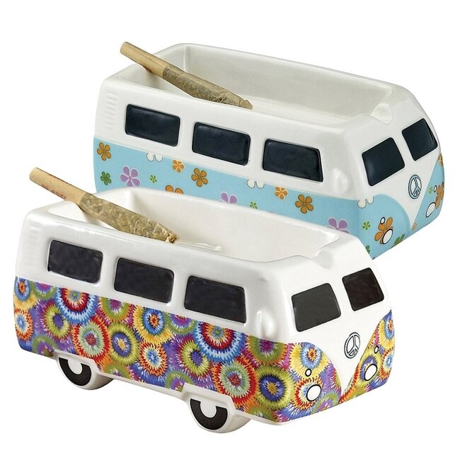 FUJIMA VINTAGE HIPPIE BUS CERMIC ASHTRAY 5.25''- AT880