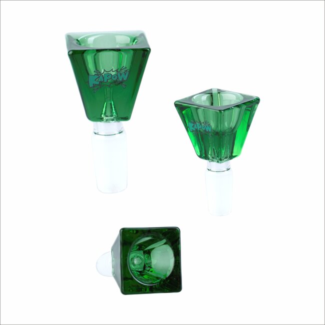 KAPOW KAPOW   DIAMOND RECTANGULAR CUBE GLASS BOWL 14MM   MALEL  CC403