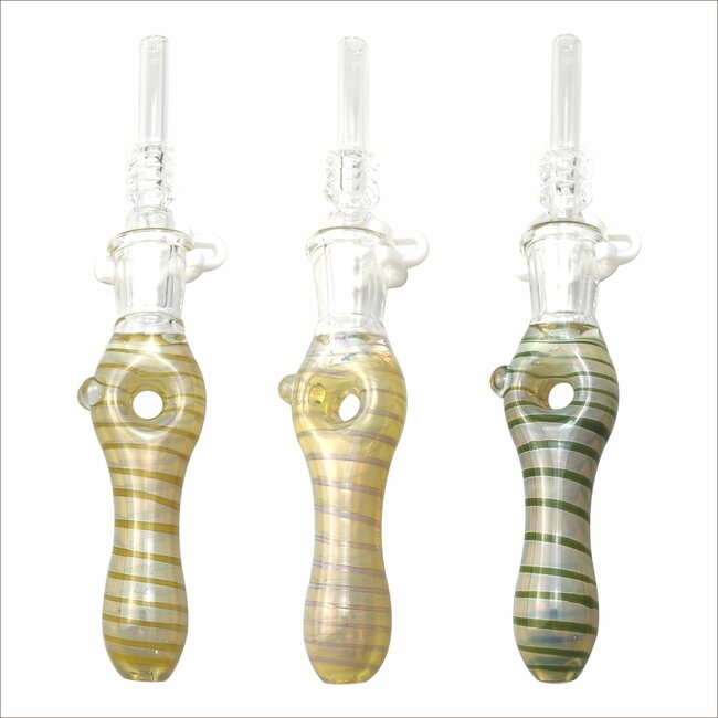 GLASS DONUT NECTAR COLLECTOR WIGWAG WITH QUARTZ TIP CE102