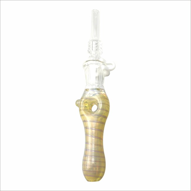 GLASS DONUT NECTAR COLLECTOR WIGWAG WITH QUARTZ TIP CE102