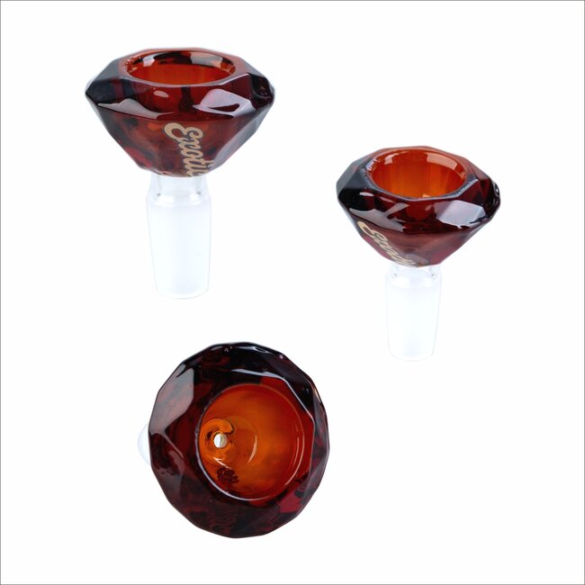 EXOTIX EXOTIC DIAMOND CUTTING SHAPE GLASS BOWL 14MM MALE-CC397