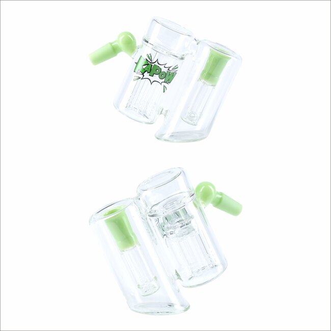 KAPOW ASH CATCHER 14MM DOUBLE CHAMBER  6 ARMS PERCOLATORCE CE64