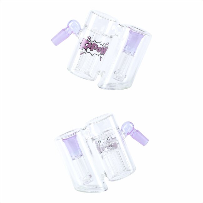 KAPOW ASH CATCHER 14MM DOUBLE CHAMBER  6 ARMS PERCOLATORCE CE64