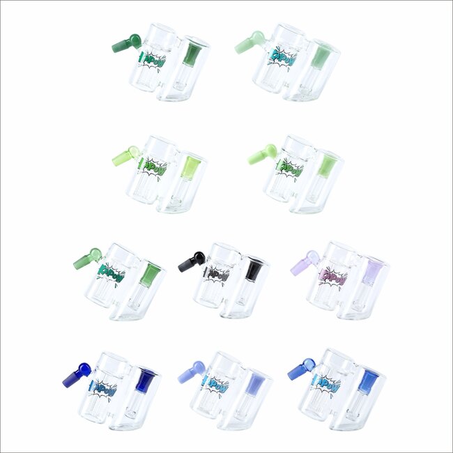 KAPOW ASH CATCHER 14MM DOUBLE CHAMBER  6 ARMS PERCOLATORCE CE64