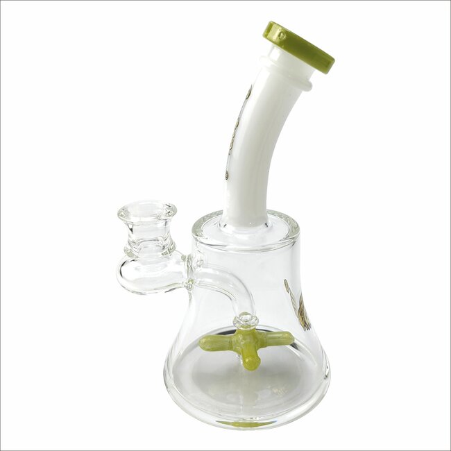 CRYSTAL GLASS 6.7" MINI BEAKER PROPELLOR  DAB RIG C6128