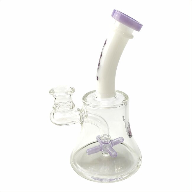 CRYSTAL GLASS 6.7" MINI BEAKER PROPELLOR  DAB RIG C6128