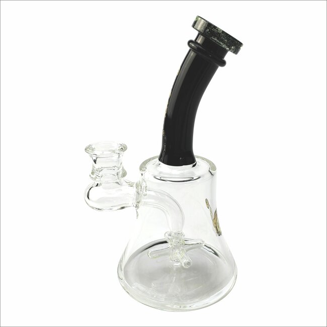 CRYSTAL GLASS 6.7" MINI BEAKER PROPELLOR  DAB RIG C6128