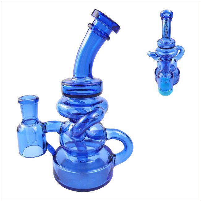 CRYSTAL GLASS 6.7"  RECYCLER DAB RIG C6273