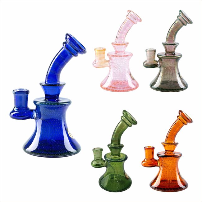 CRYSTAL GLASS 6.3'' HEAVY FUMED BUBBLE DAB RIG  C6322