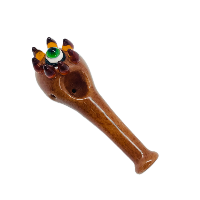 6'' MONSTER BROWN EYE GLASS PIPE