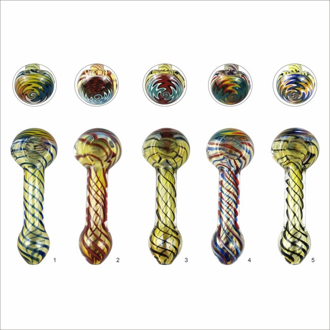 4.5'' SPIRAL WIG WAG FUMED HAND PIPE 88G-CS115