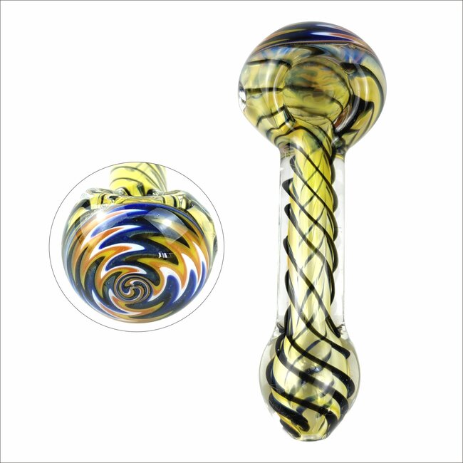 4.5'' SPIRAL WIG WAG FUMED HAND PIPE 88G-CS115