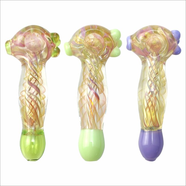 4'' SPIRAL GOLD FUMED HAND PIPE 75G-CS131