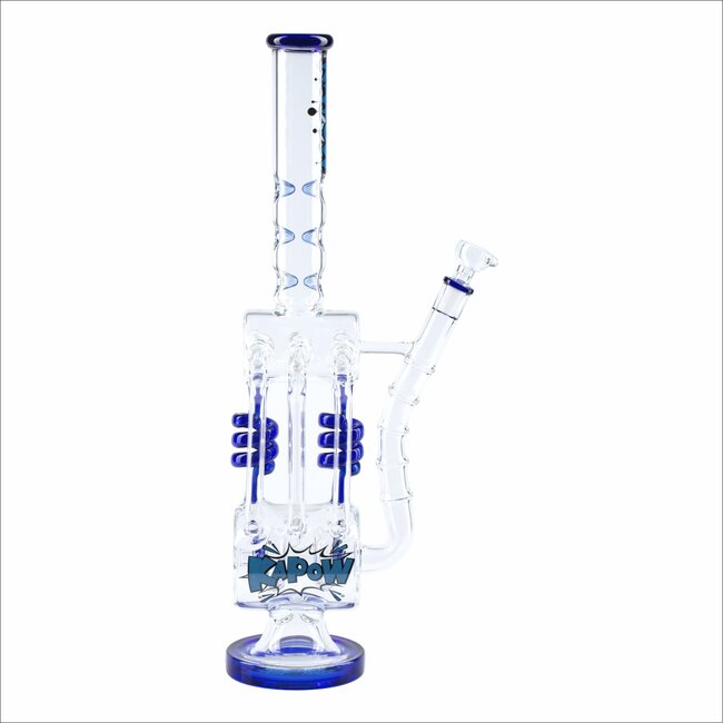 KAPOW 18'' BARREL SPIRAL BLAST  RECYCLE ICE GLASS BONG -C1606