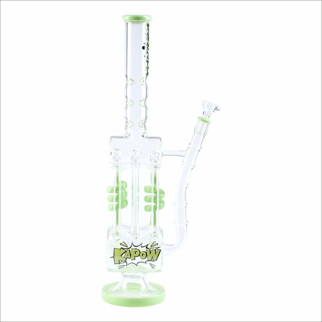 KAPOW 18'' BARREL SPIRAL BLAST  RECYCLE ICE GLASS BONG -C1606