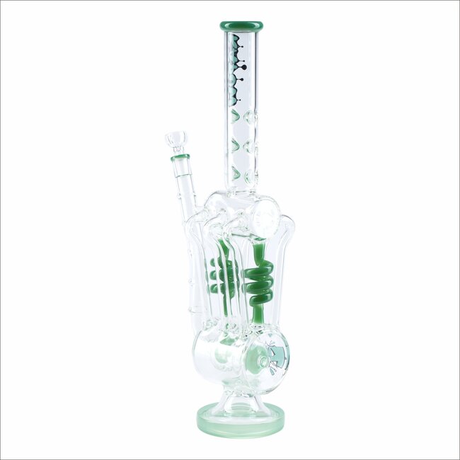 KAPOW 18'' BARREL SPIRAL BLAST  RECYCLE ICE GLASS BONG -C1606