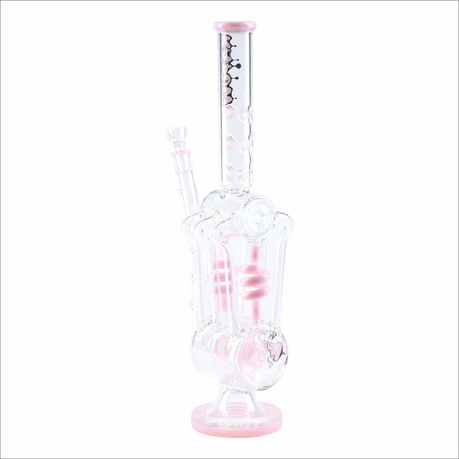 KAPOW 18'' BARREL SPIRAL BLAST  RECYCLE ICE GLASS BONG -C1606