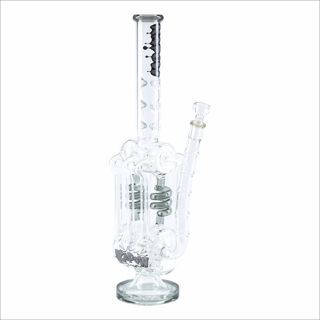 KAPOW 18'' BARREL SPIRAL BLAST  RECYCLE ICE GLASS BONG -C1606