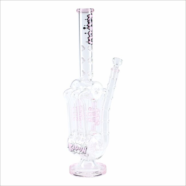 KAPOW 18'' BARREL SPIRAL BLAST  RECYCLE ICE GLASS BONG -C1606