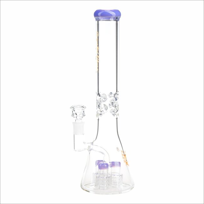 CRYSTAL GLASS 16'' 7MM   BEAKER WATER BONG W/ MATRIX PERC C2084