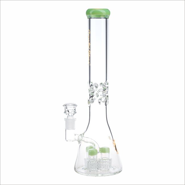 CRYSTAL GLASS 16'' 7MM   BEAKER WATER BONG W/ MATRIX PERC C2084