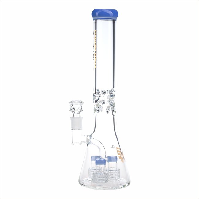CRYSTAL GLASS 16'' 7MM   BEAKER WATER BONG W/ MATRIX PERC C2084